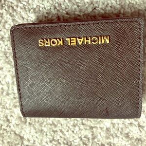 Michael Kors walet cute NeW black saffino leather